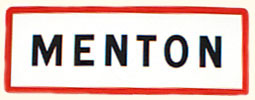 Menton road sign